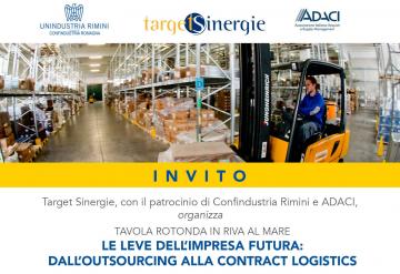 Le leve dell'impresa futura: dall'Outsourcing alla Contract Logistics. Una tavola rotonda in riva al mare La locandina della tavola rotonda in riva al marededicata alla Contract Logistics