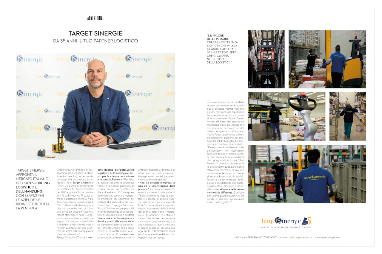 Rivista Rimini in novembre 2023, articolo Target Sinergie srl