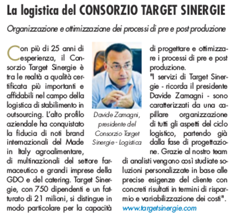 Articolo su Sole 24 Ore dedicato a Target Sinergie